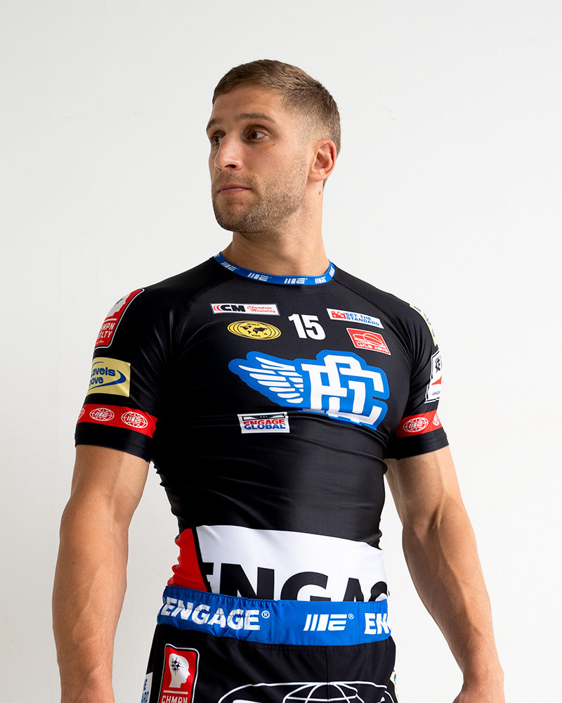 Rash Guard de manga curta Racer (preto)